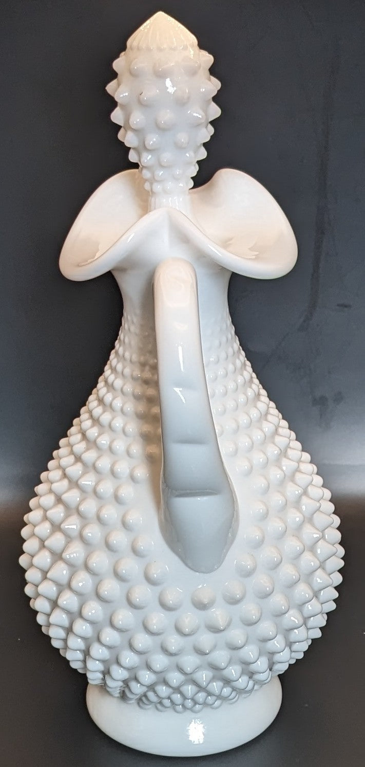 Vintage Fenton 13" White Hobnail Wine Decanter