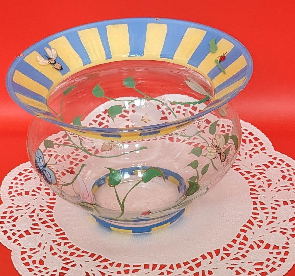 Vintage Lenox Hand-painted Butterfly Meadow Floral Vase