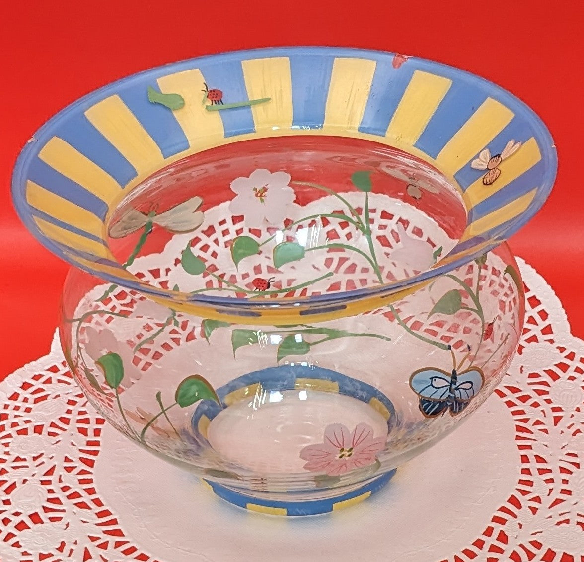 Vintage Lenox Hand-painted Butterfly Meadow Floral Vase