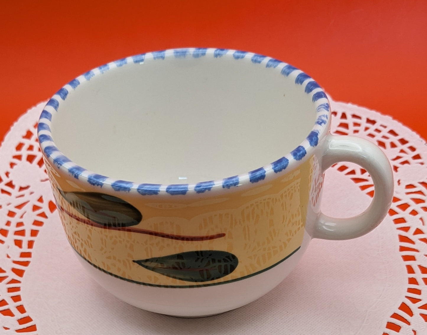 Set of two Maxam Mediterranean Coffee Mugs / Soup Mugs