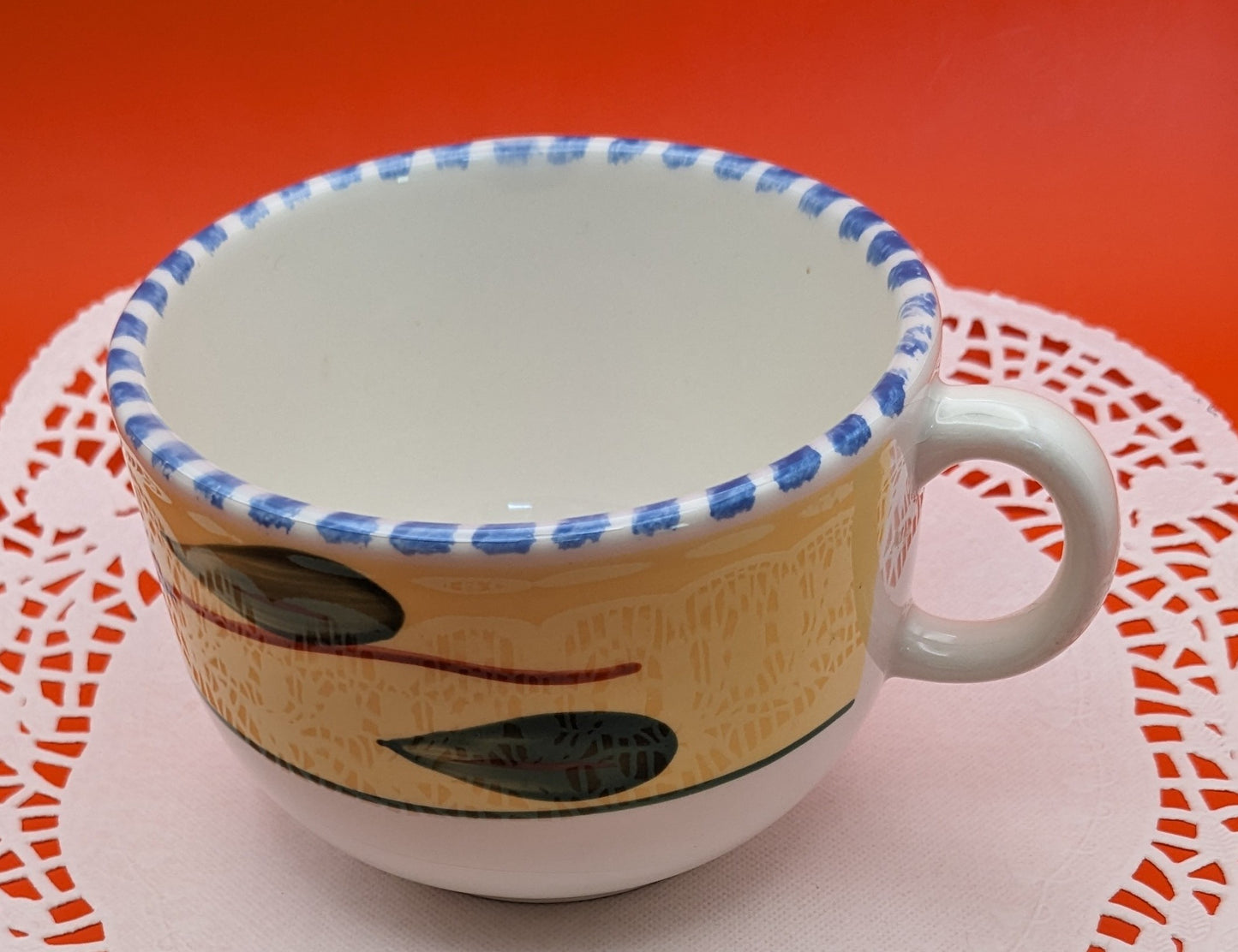 Set of two Maxam Mediterranean Coffee Mugs / Soup Mugs