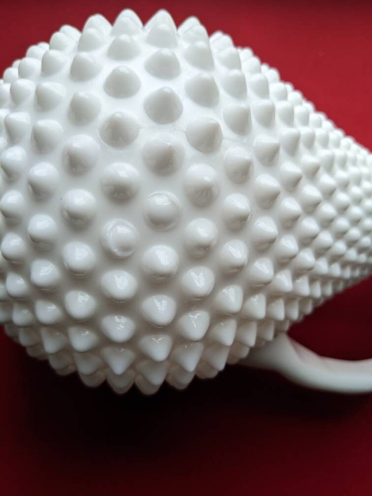 Vintage Fenton 13" White Hobnail Wine Decanter