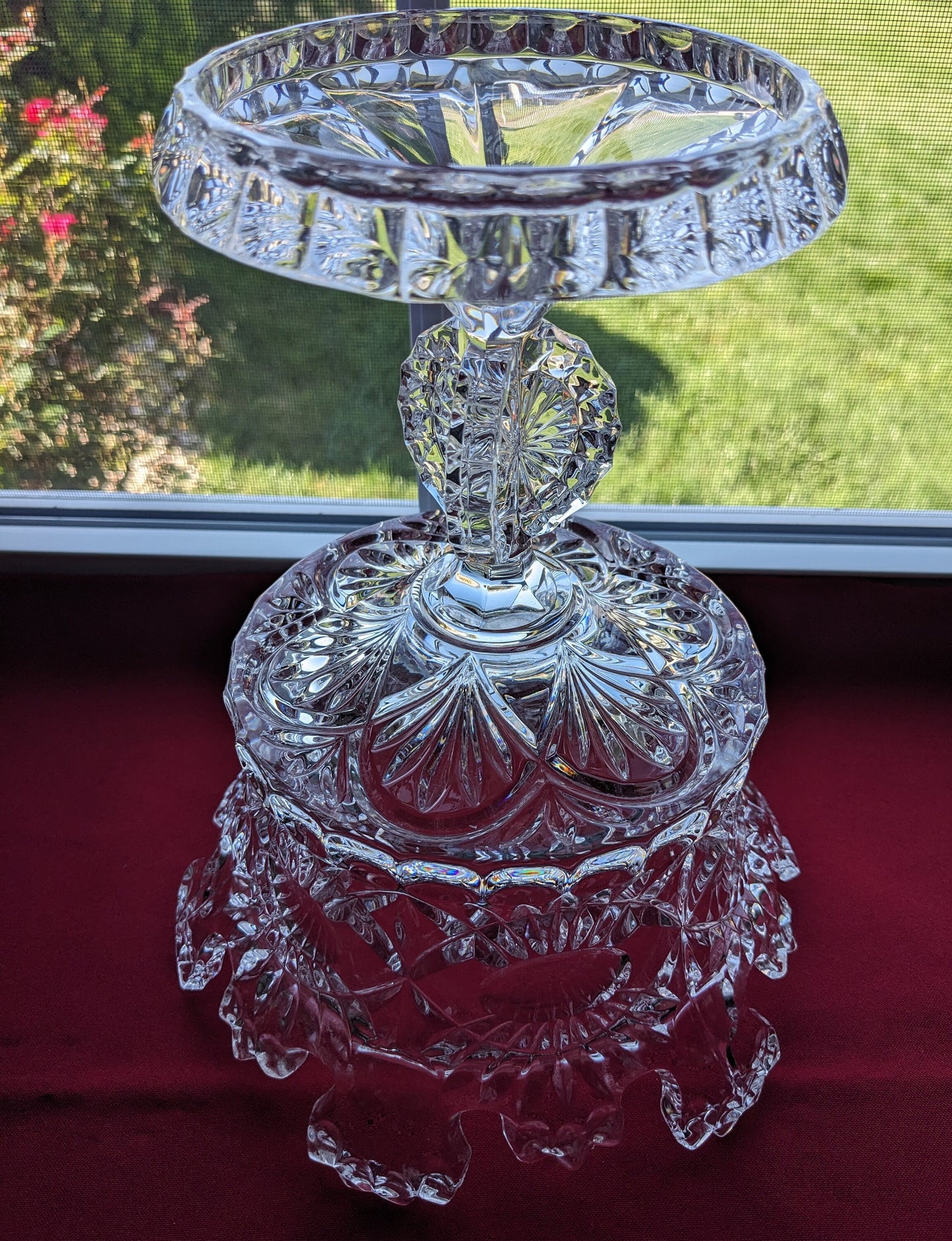 Shannon Crystal 10.5" Pedestal Fruit/Compote/Center Piece Bowl