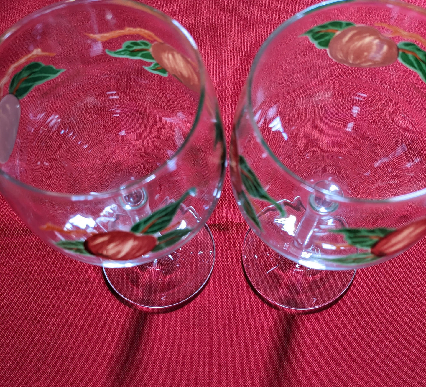Set of Two Franciscan Apple Pattern Water Goblet/Replacement Set