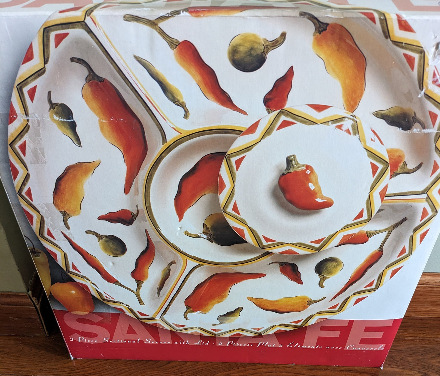 Clay Art Santa Fe Round Covered Dip Platter/Dip Tray