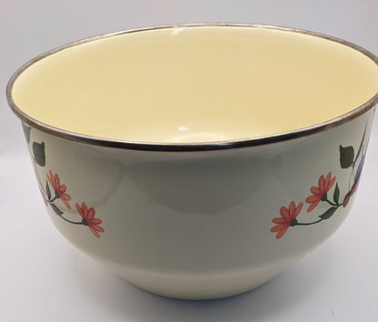 Vitroceramic Enamel Heavy Mixing Bowl. Induction, Gas or Electric Bowl.