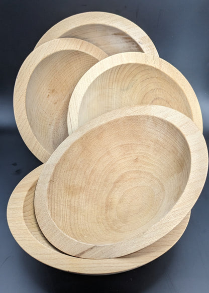 Set of 5 Holland Bowl Mill Michigan Natural Wood Serving Bowls