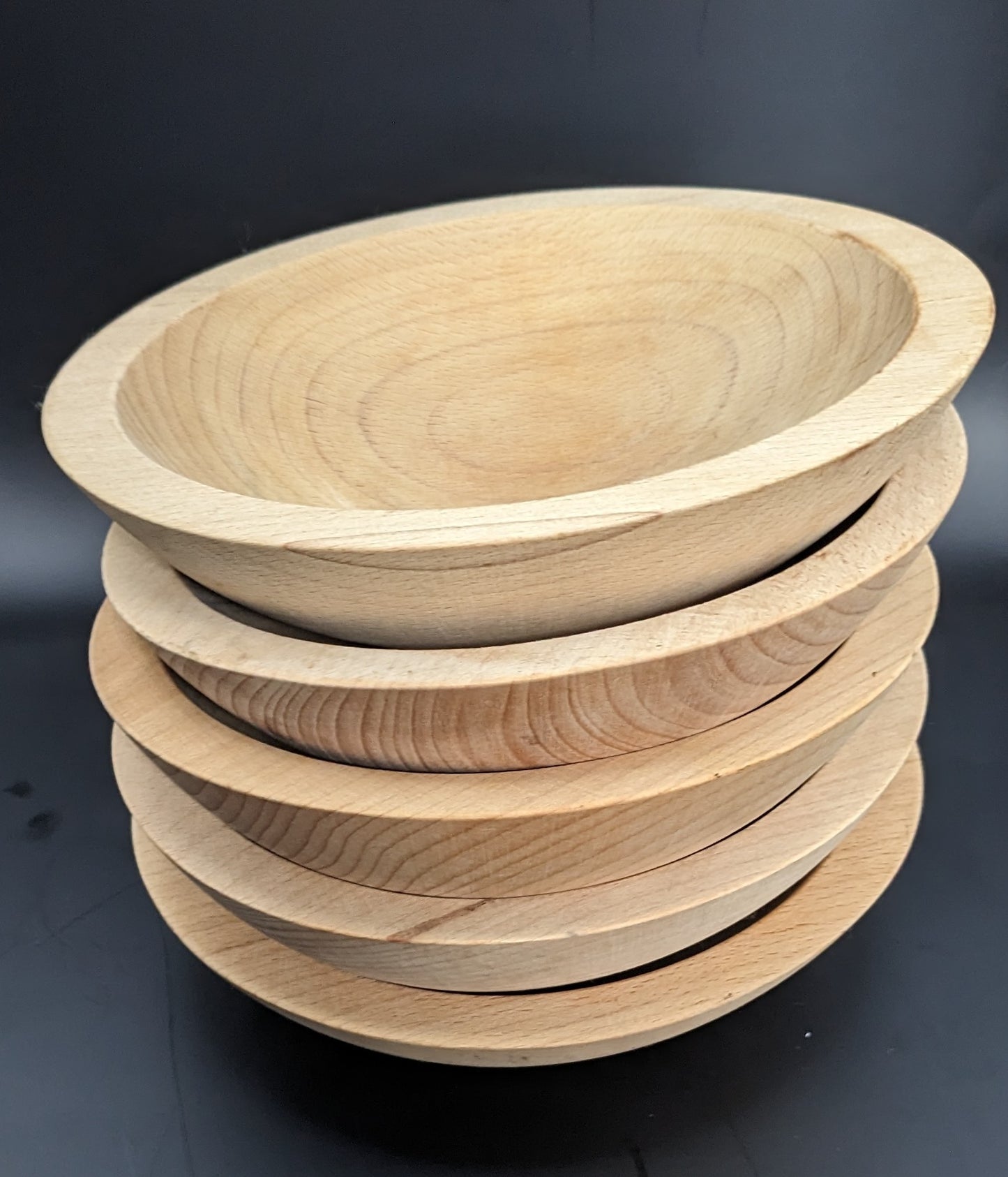 Set of 5 Holland Bowl Mill Michigan Natural Wood Serving Bowls