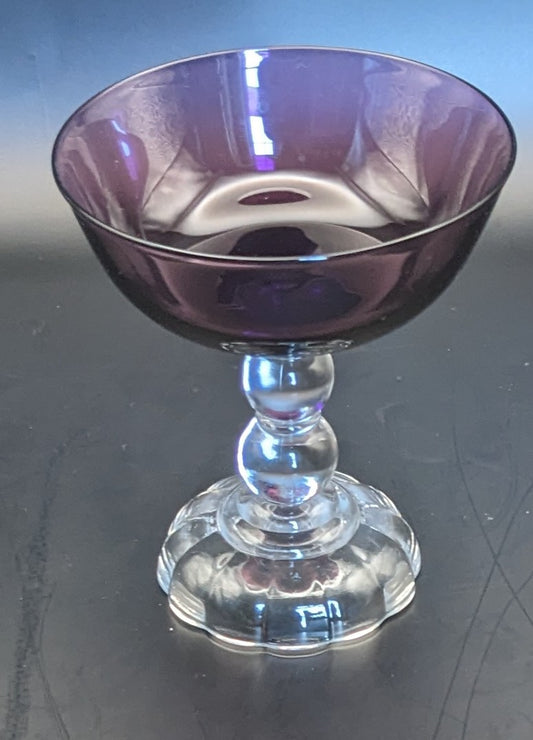 Vintage Fostoria American Lady Amethyst Wine/ Champagne Glass