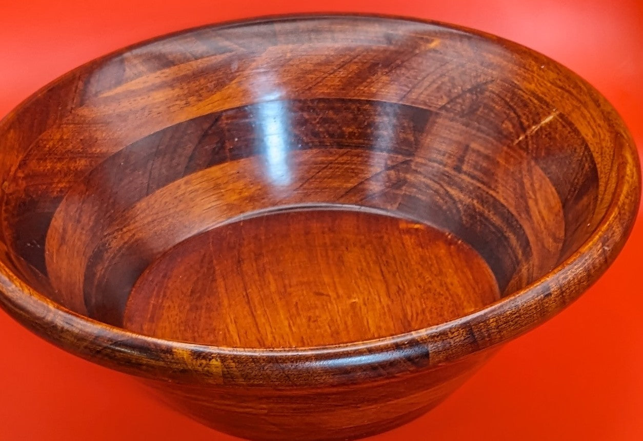 Brown Hardwood / Wooden Salad Bowl Set