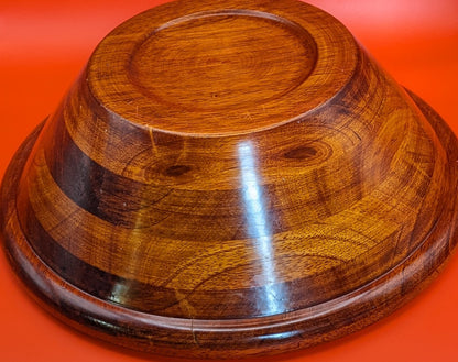 Brown Hardwood / Wooden Salad Bowl Set