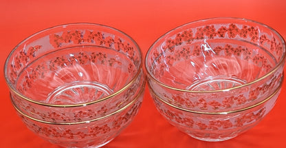 Set of 4 Vintage Pink Libby Duchess Bowls/Dessert Bowls