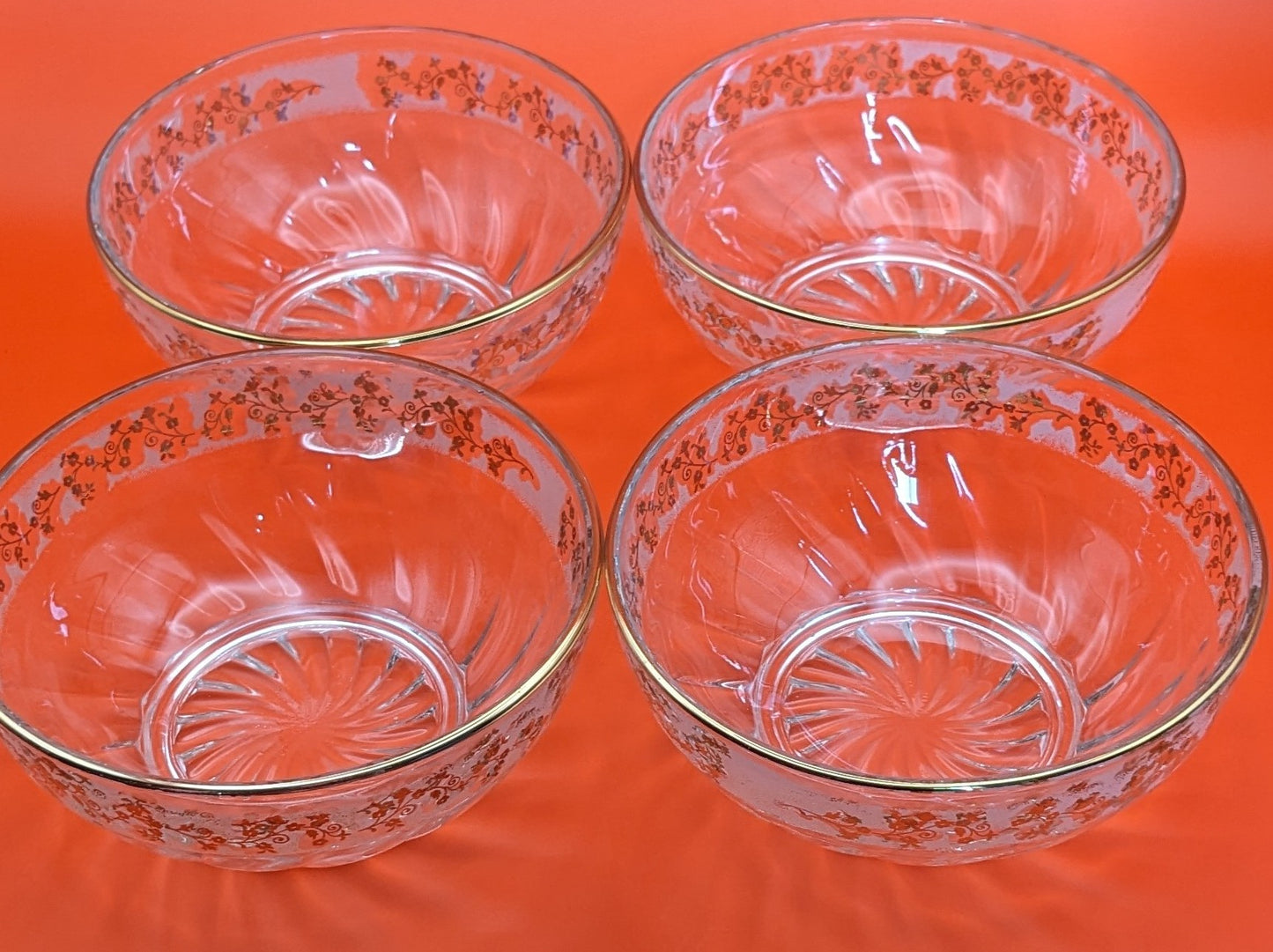 Set of 4 Vintage Pink Libby Duchess Bowls/Dessert Bowls