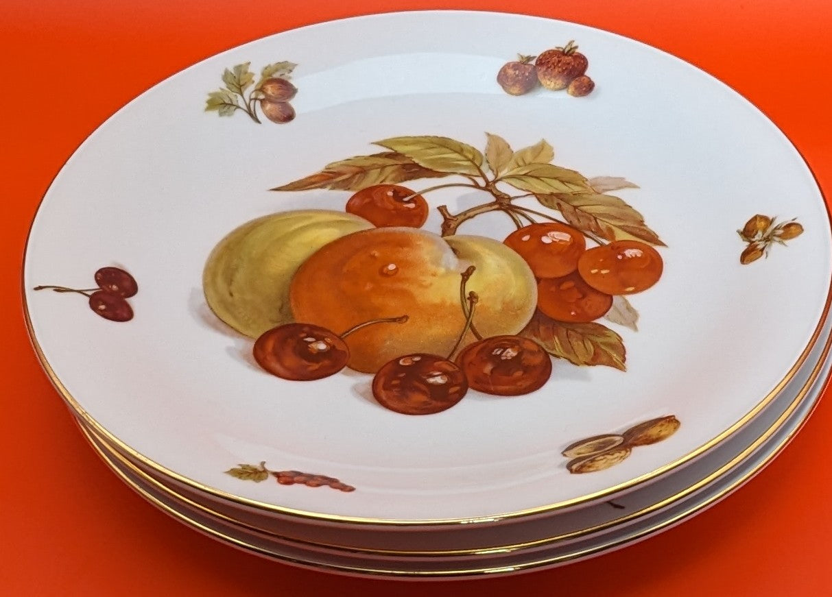 Set of 3 West German Seltmall Weiden Fruit Pattern Bread and butter Plates