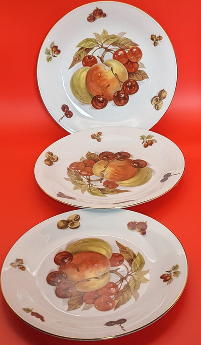 Set of 3 West German Seltmall Weiden Fruit Pattern Bread and butter Plates