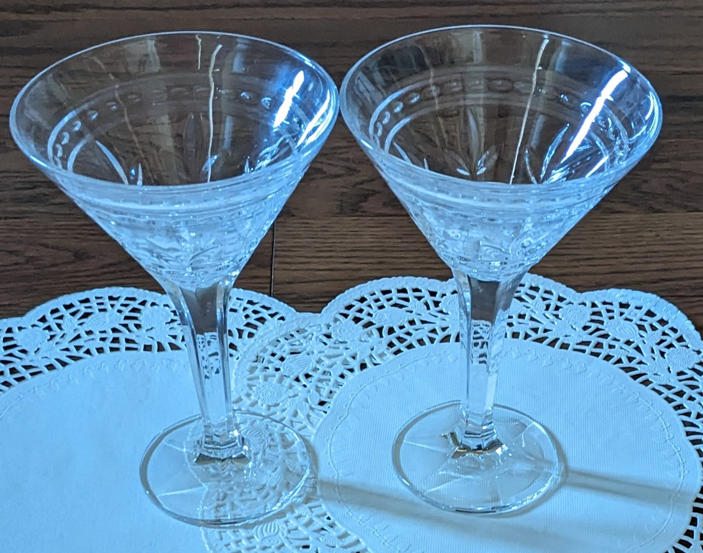 Set of 4 Bohemia Crystal Czech Republic Martini/ Champagne Glasses