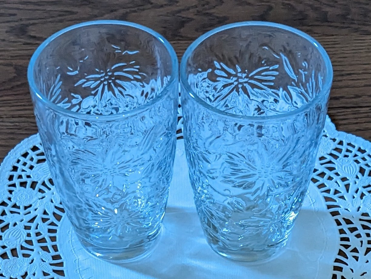 Princess House Fantasia Poinsettia Crystal Tumblers/ Set of 2