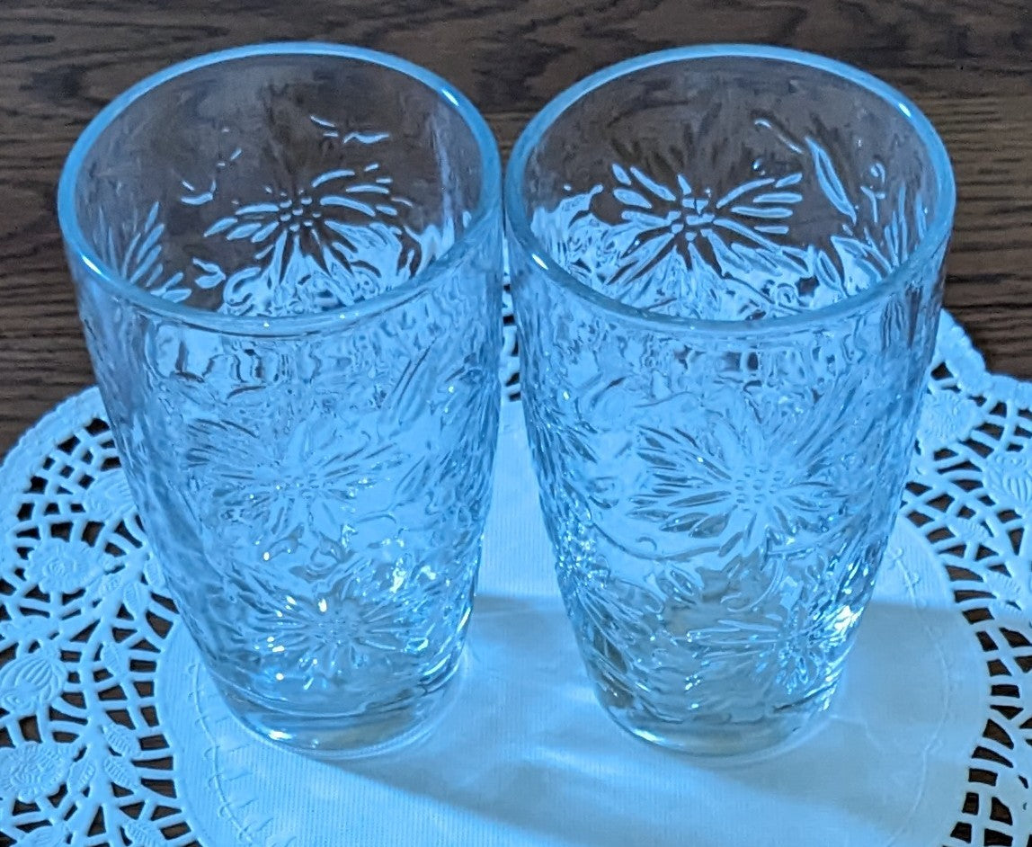 Princess House Fantasia Poinsettia Crystal Tumblers/ Set of 2