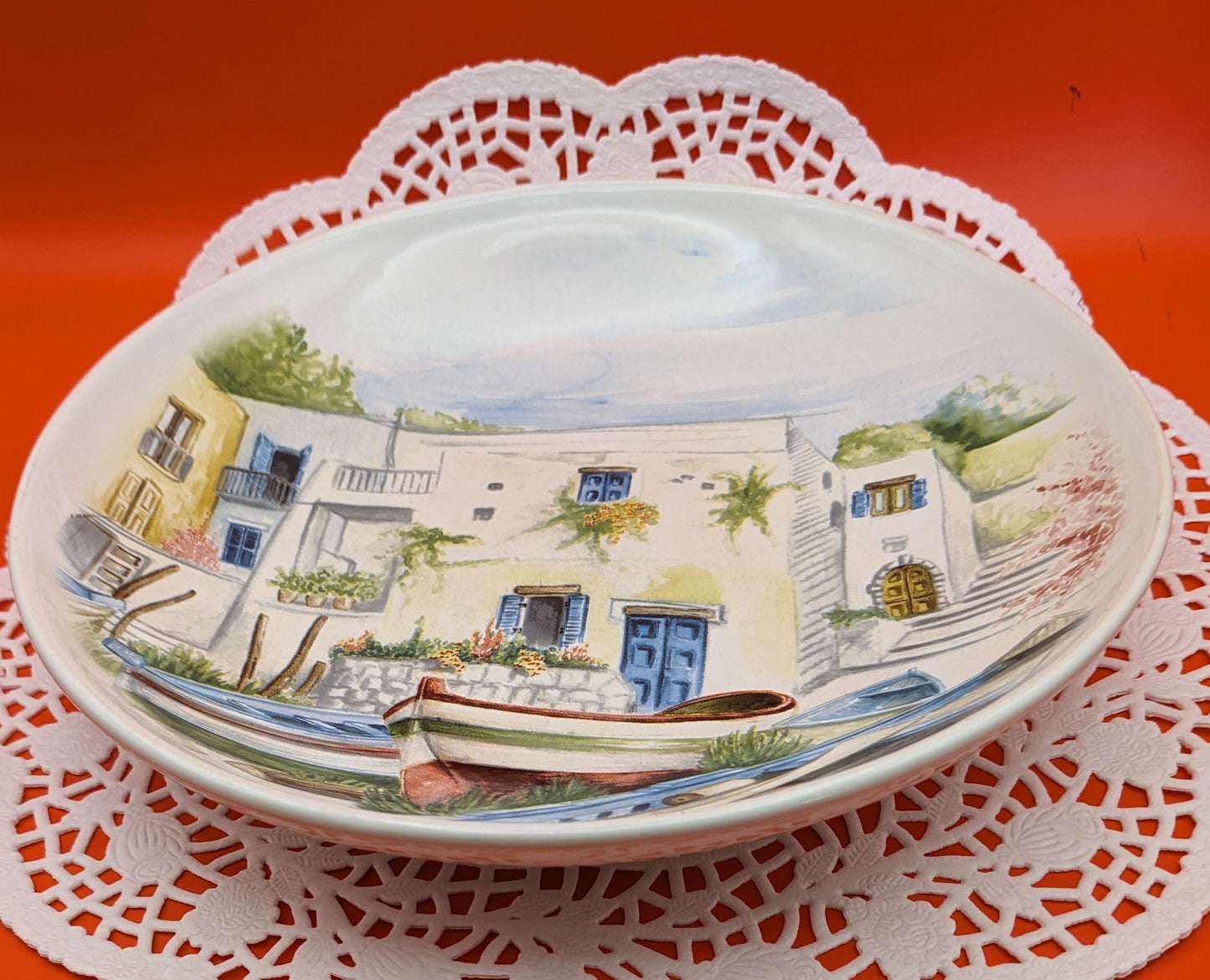 Italian Ceramisa Hand Painted Sign Pasta Bowl.