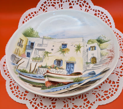 Italian Ceramisa Hand Painted Sign Pasta Bowl.