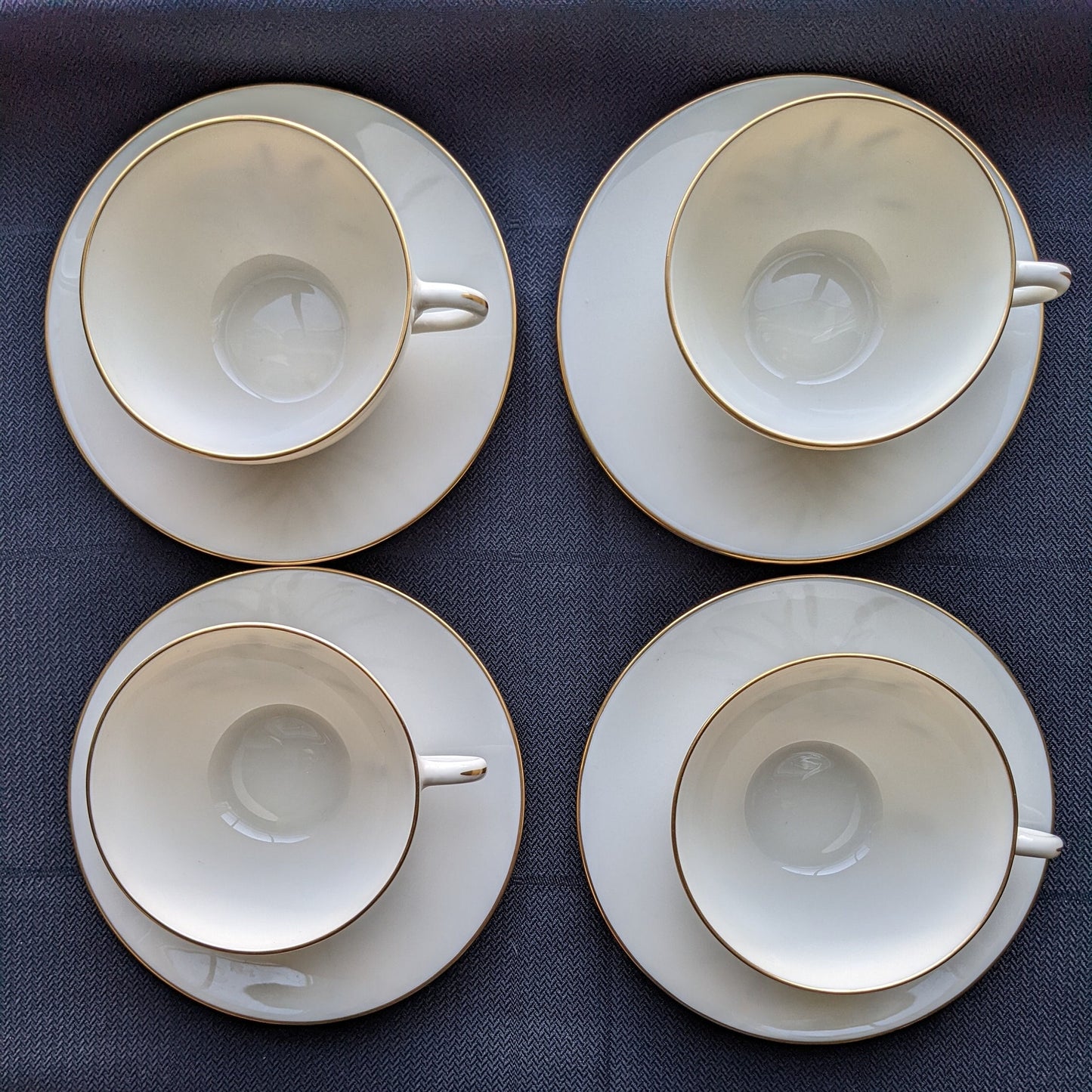 Lennox China Cattail Coupe Tea Cups Set/ Set of 4