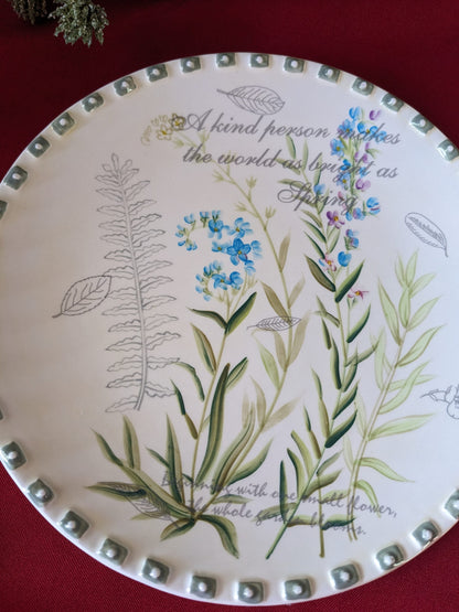 Ceramica Due Torria Hand painted Flowers, Salad Dessert 8" Plate