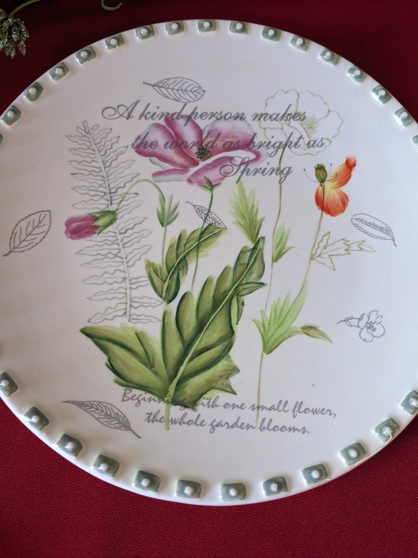 Ceramica Due Torria Hand painted Flowers, Salad Dessert 8" Plate