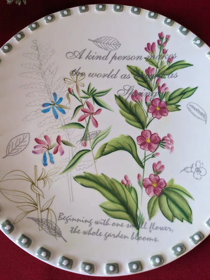 Ceramica Due Torria Hand painted Flowers, Salad Dessert 8" Plate