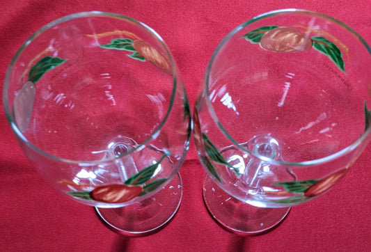 Set of Two Franciscan Apple Pattern Water Goblet/Replacement Set