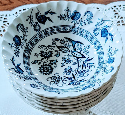 Johnson Brothers England Blue Nordic Blue Onion 8" Cereal Bowl